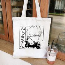 Fashion G White Canvas Printed Anime Character Large Capacity Shoulder Bag