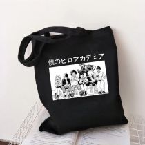 Fashion Ze Black Canvas Printed Anime Character Large Capacity Shoulder Bag