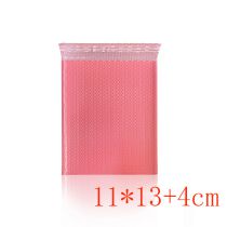 Fashion Width 11*13 Length + 4 Seals 1400 Pink Bubble Bags Per Box Pe Bubble Square Packaging Bag (single)