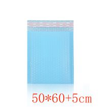 Fashion Width 50*60 Length + 5 Seals 75 Milk Blue Bubble Bags In One Box Pe Bubble Square Packaging Bag (single)