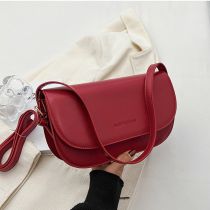 Fashion Red Pu Letter Large Capacity Crossbody Shoulder Bag
