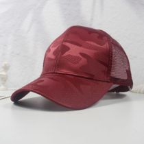 Fashion Claret Cotton Curved Brim Baseball Cap