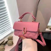 Fashion Pink Pu Diamond Embroidered Crossbody Bag