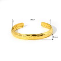 Fashion 1# Stainless Steel Gold-plated Oil Drip Open Bracelet
