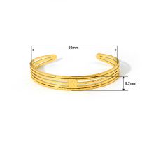 Fashion 3# Stainless Steel Gold-plated Oil Drip Open Bracelet