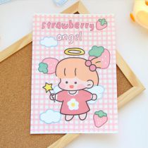 Fashion Strawberry Angel Paper Cartoon Plaid Paper Bag