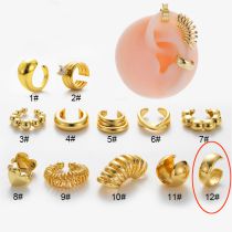 Fashion 12# Copper Inlaid Zirconium Smooth Love Geometric Ear Bone Clip