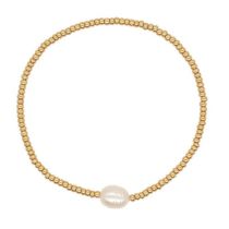 Fashion Golden 2 Pearl Beaded Braided Bracelet