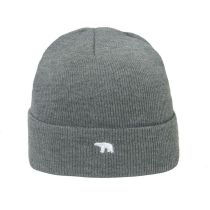 Fashion Grey Acrylic Embroidered Knitted Beanie