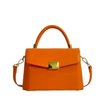 Fashion Orange Pu Flap Crossbody Bag