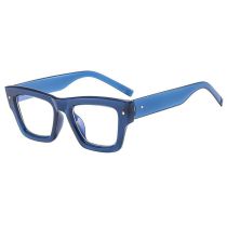 Fashion Blue Frame White Film Square Small Frame Rice Nail Sunglasses
