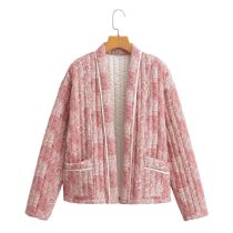 Fashion Pink Woven Printed Jacket