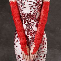 Fashion Red Lace Embroidered Finger Sleeves