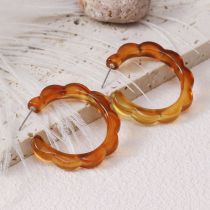 Fashion Amber Acrylic C-shaped Earrings