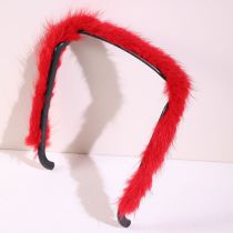 Fashion Red Black Bottom Plush Thin Edge Headband