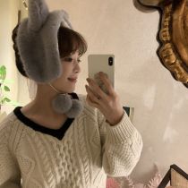 Fashion Grey Cat Ear Plush Earmuffs