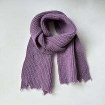 Fashion Purple Scarf Polyester Knitted Irregular Scarf