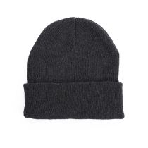 Fashion Dark Gray Solid Color Knitted Flat Beanie