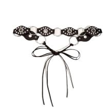 Fashion Ring Rivet Belt Flying Ring (tie Rope) Thin Belt With Metal Hoop Studs
