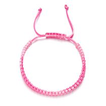 Fashion Pink Alloy Cord Braided Bracelet