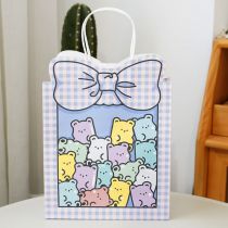Fashion Rainbow Candy Bear Geometric Print Square Gift Bag