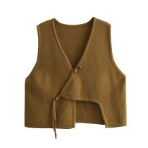 Fashion Turmeric Cotton Knitted Vest