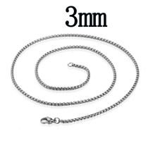 Fashion 3mm75cm Steel Color Stainless Steel Geometric Chain Diy Necklace