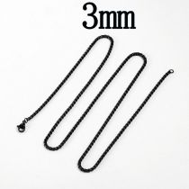 Fashion 3mm60cm Black Stainless Steel Geometric Chain Diy Necklace