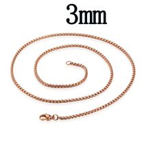Fashion 3mm60cm Rose Gold Stainless Steel Geometric Chain Diy Necklace