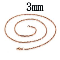 Fashion 3mm75cm Rose Gold Stainless Steel Geometric Chain Diy Necklace