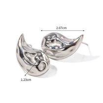 Fashion 4# Stainless Steel Pleated Drop Earrings