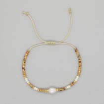 Fashion C Geometric Glass Beaded Pearl Bracelet