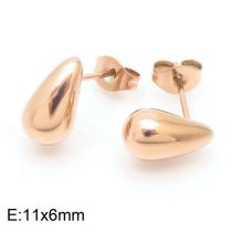 Fashion 11*6mm Rose Gold Ke110856-kfc Titanium Steel Drop Earrings