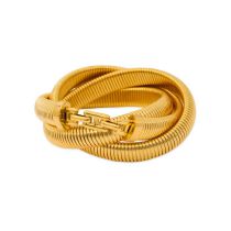 Fashion Gold Stainless Steel Snake Bone Chain Cross Bracelet