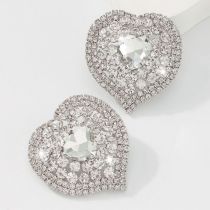 Fashion 2# Alloy Diamond Love Stud Earrings