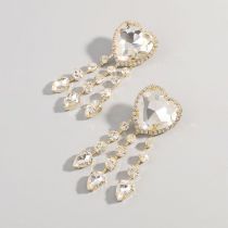 Fashion 3# Alloy Diamond Love Earrings