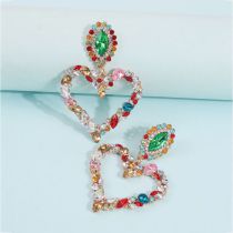 Fashion 5# Alloy Diamond Love Earrings