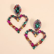 Fashion 6# Alloy Diamond Love Earrings