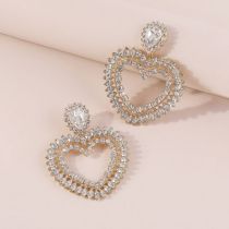 Fashion 11# Alloy Diamond Love Earrings