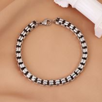 Fashion Silver Alloy Square Loop Chain Men's Bracelet
