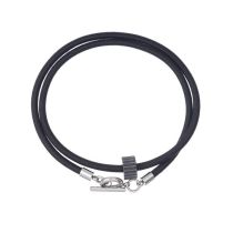 Fashion Tungsten Carbide Double Layer Black Bracelet Metal Ot Buckle Double Layer Men's Bracelet
