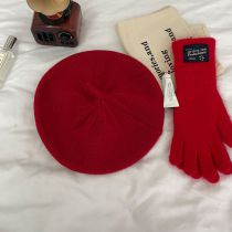 Fashion Bordeaux Red Painter's Hat Acrylic Solid Color Beret