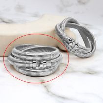 Fashion Three Rings Steel Color Titanium Steel Geometric Double Ring Bracelet