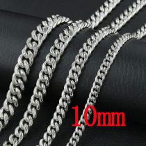Fashion Steel Color 10mm55cm Stainless Steel Geometric Chain Men's Necklace