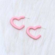 Fashion Light Pink Heart Acrylic Love Earrings