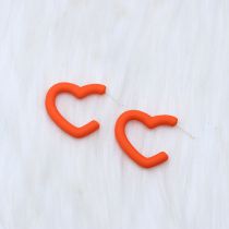 Fashion Orange Love Heart Acrylic Love Earrings