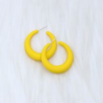 Fashion Yellow Crescent C Acrylic Geometric C-shaped Earrings