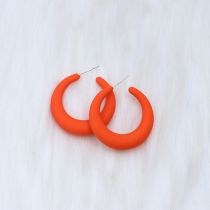 Fashion Orange Crescent C Acrylic Geometric C-shaped Earrings
