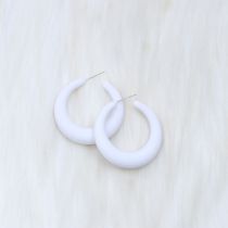 Fashion White Crescent C Acrylic Geometric C-shaped Earrings