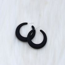 Fashion Black Crescent C Acrylic Geometric C-shaped Earrings